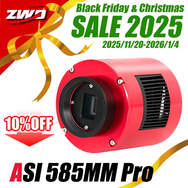 在庫処分1個限定【3年保証】 ZWO 585MM ZWO ASI 585MM Pro（モノクロ/冷却モデル）【ZWO・Black-Friday