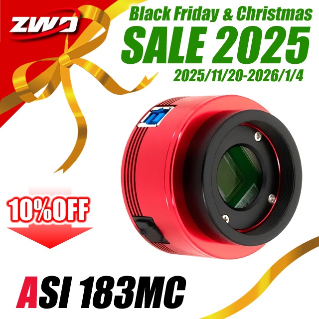 ZWO ASI 183MC（カラー/非冷却モデル）【ZWO・Black-Friday