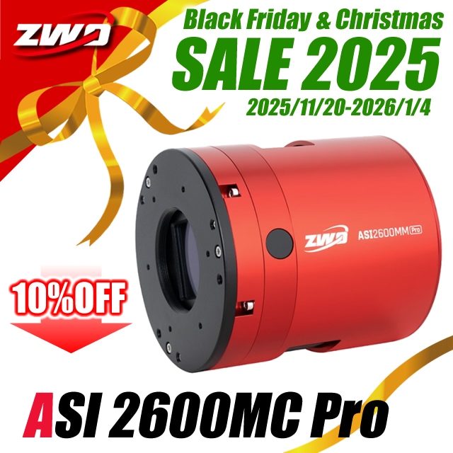 ZWO��NEW ASI 2600MC Pro��DDR3�Хåե�������¢/���顼/��ѥ�ǥ�ˡ�ZWO��Black-Friday & Christmas SALE 2025�ۡ�11/20��0��00��2026/1/4��24��00�ޤǡˡ�12���ܺ�������ͽ�ꡦ��ͽ��������