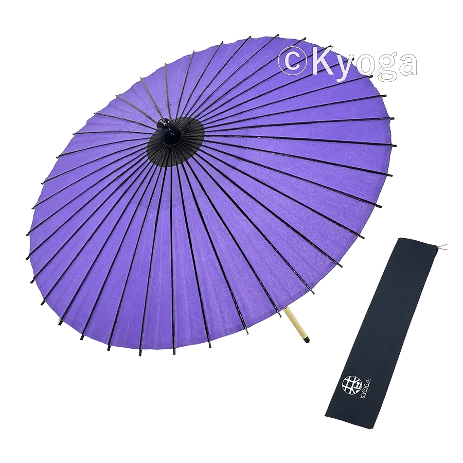紙和傘　１尺４寸　無地　紫　継柄