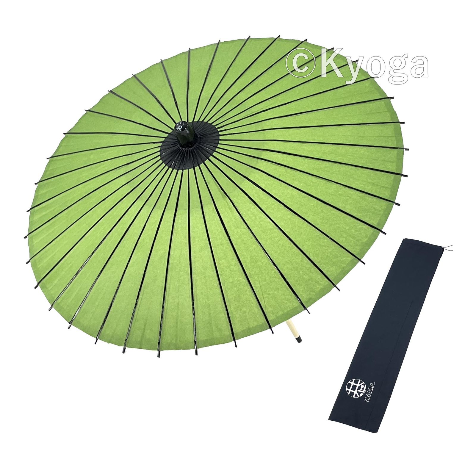 紙和傘　１尺４寸　無地　若草　継柄