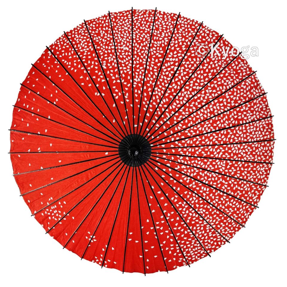 紙和傘　１尺５寸　満天桜　朱色　継柄