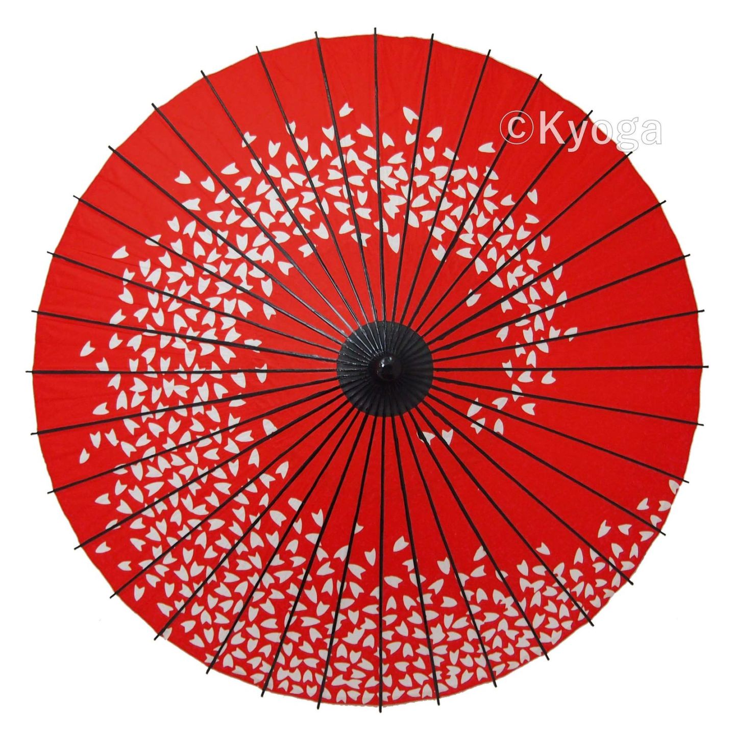 紙和傘　１尺５寸　桜渦　朱色　継柄