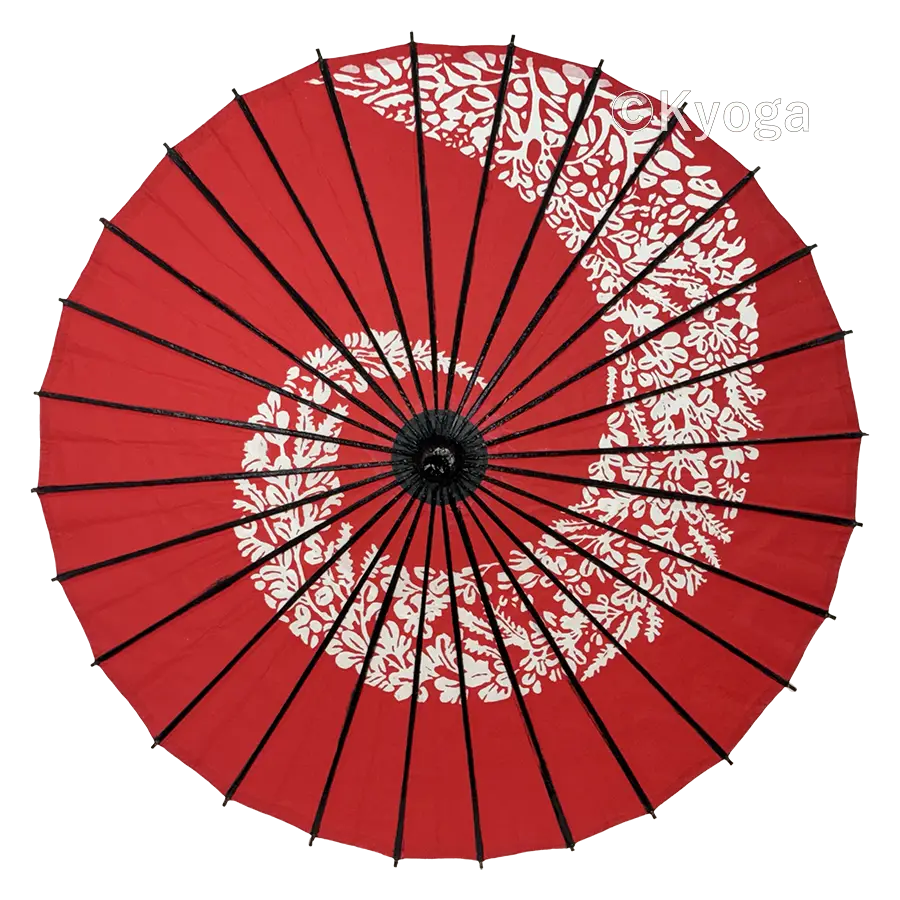 和傘・野点傘専門店 恭雅】 唐傘 － 唐傘(直径約81cm) 萩渦 朱色