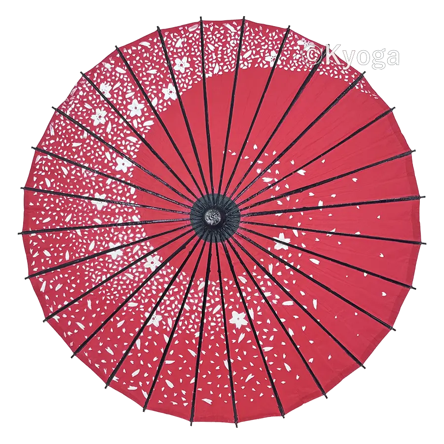 和傘・野点傘専門店 恭雅】 唐傘 － 唐傘(直径約81cm) 花渦 朱色