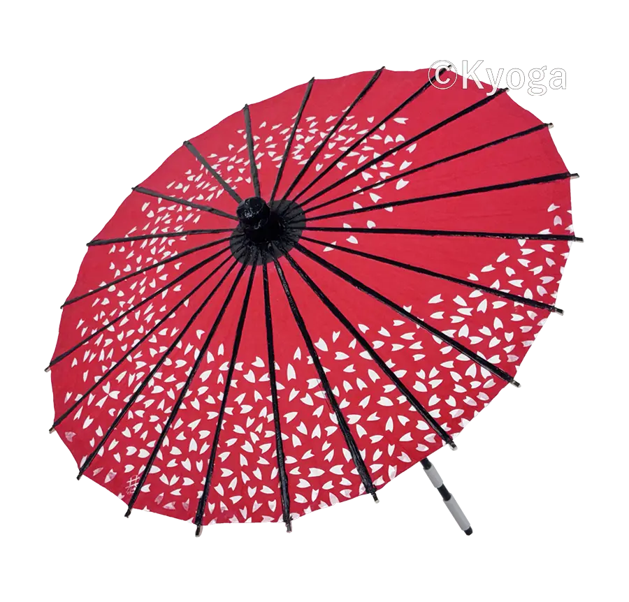 番傘　唐傘　和傘　野点傘　展示用 和傘・野点傘専門店 恭雅】 唐傘 －唐傘 こども用傘 桜渦 赤