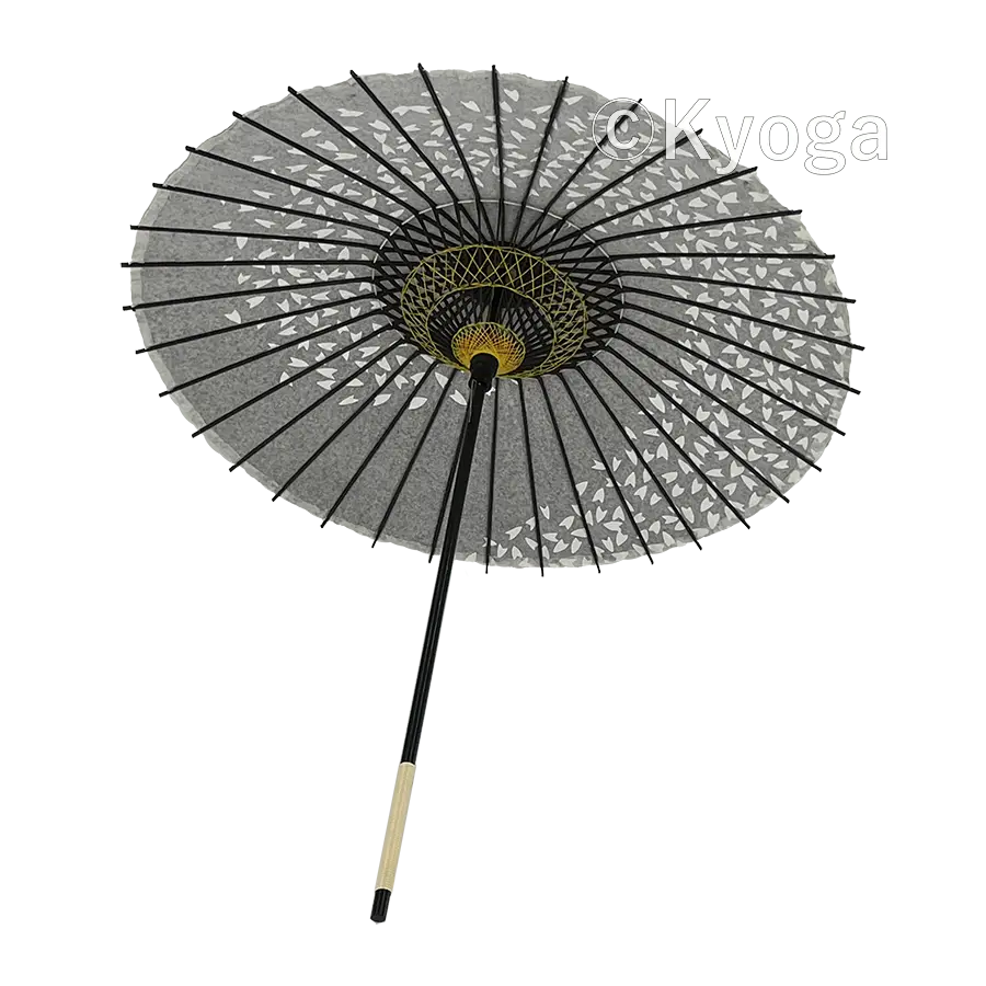 和傘・野点傘専門店 恭雅】紙和傘 1尺4寸 桜渦 黒 継柄