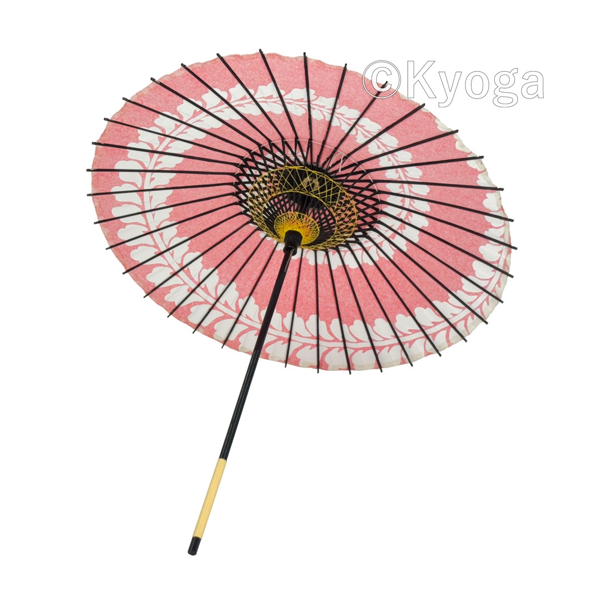和傘・野点傘専門店 恭雅】紙和傘 1尺4寸 藤渦 朱色 継柄