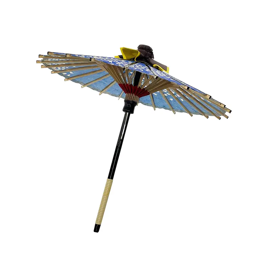 和傘・野点傘専門店 恭雅】飾り小傘 桜渦 青 直径約31cm インテリア用