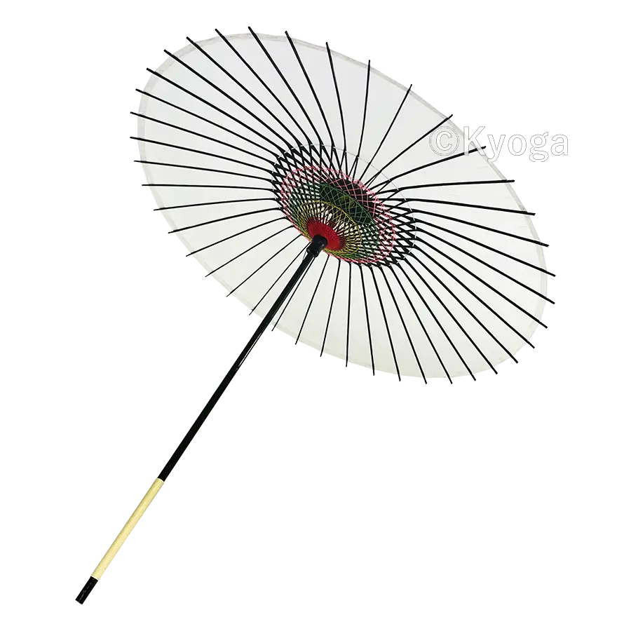 和傘・野点傘専門店 恭雅】絹和傘 無地 白 1尺6寸 継柄