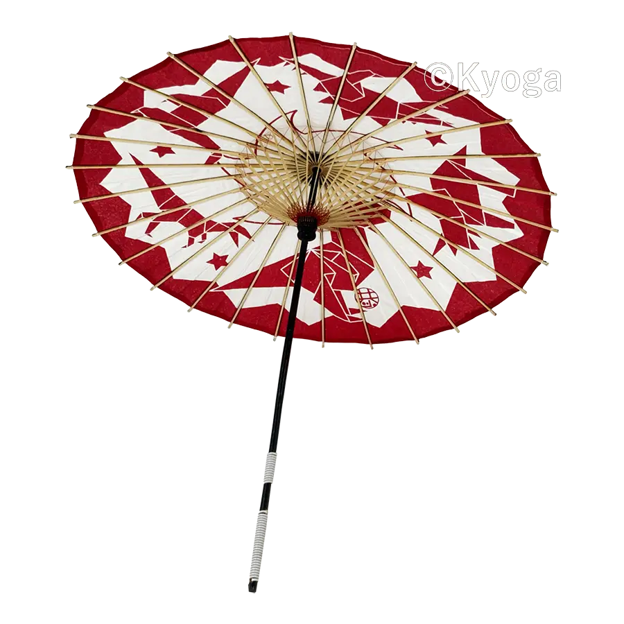 和傘・野点傘専門店 恭雅】唐傘 おりがみ恐竜 朱色 直径約81cm