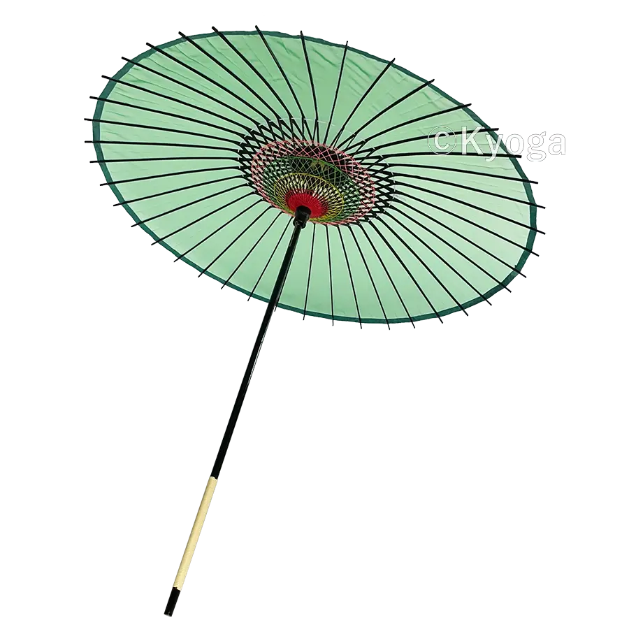 和傘・野点傘専門店 恭雅】絹和傘 無地 緑 1尺6寸 継柄