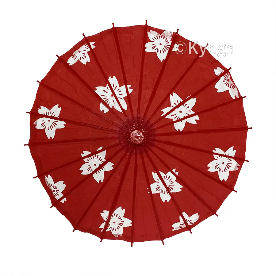 和傘・野点傘専門店 恭雅】 唐傘 － 唐傘 こども用傘 桜綴り 赤