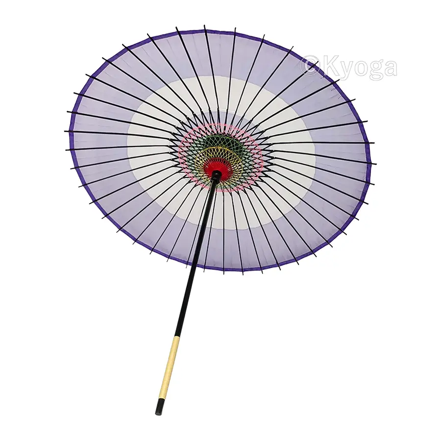 舞踊傘】絹和傘 助六 薄い紫／白 継柄 │ 和傘・野点傘 専門通信販売
