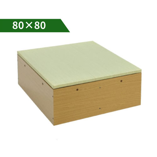 “Yui” Storage Tatami Bench  80 × 80 cm | Natural Igusa Tatami | Made in Japan  Raised Tatami Platform Unit with Built-in Storage  Available in Two Wood Color Options