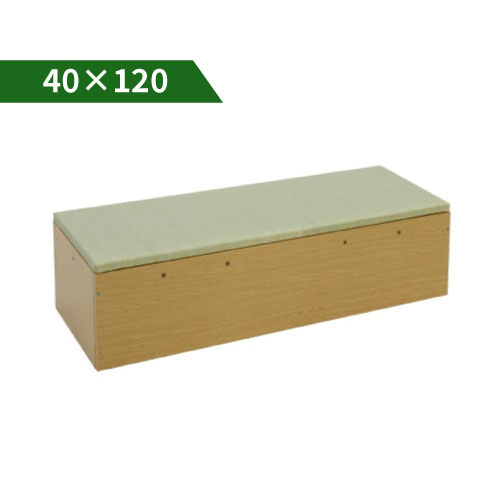 “Yui” Storage Tatami Bench  40 × 120 cm | Natural Igusa Tatami | Made in Japan  Raised Tatami Platform Unit with Built-in Storage  Available in Two Wood Color Options