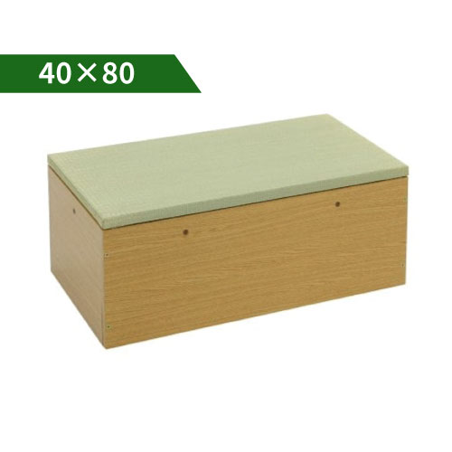 “Yui” Storage Tatami Bench  40 × 80 cm | Natural Igusa Tatami | Made in Japan  Raised Tatami Platform Unit with Built-in Storage  Available in Two Wood Color Options