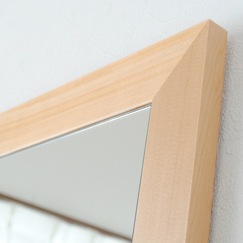 鏡 壁掛け 木製 天然木<br> ウォールミラーleon（レオン）60×60㎝