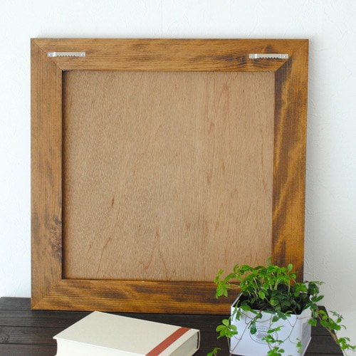 鏡 壁掛け 木製 天然木<br> ウォールミラーleon（レオン）60×60㎝