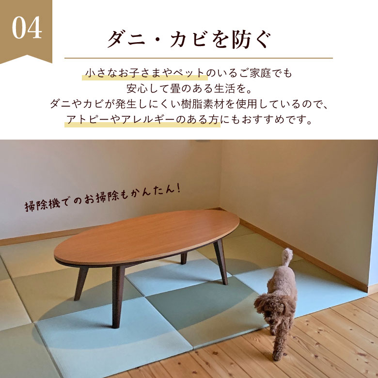 洗えるへりなしフロアー畳 60×60cm<p> 置き畳 国産 畳 マット