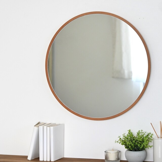 ミラー 鏡 丸い 壁掛けミラー 日本製 <br> ronda(ロンダ) 直径60cm <br>木枠 全7色