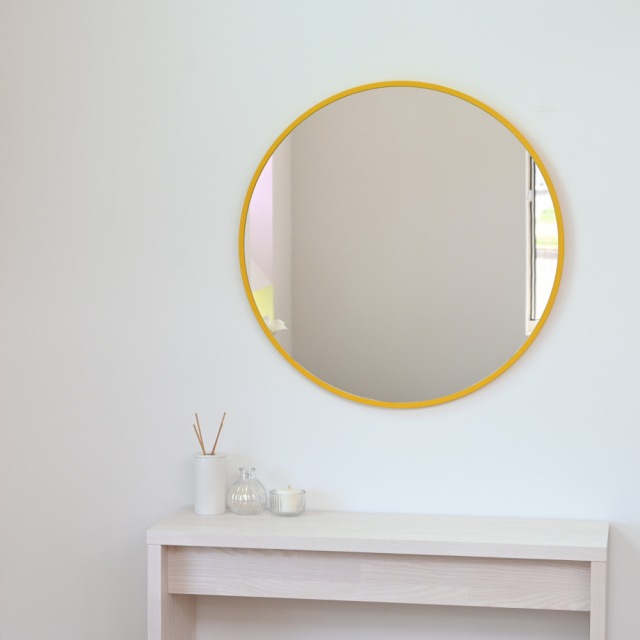ミラー 鏡 丸い 壁掛けミラー 日本製 <br> ronda(ロンダ) 直径60cm <br>木枠 全7色