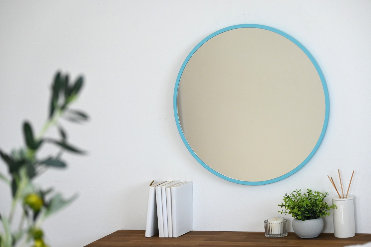 ミラー 鏡 丸い 壁掛けミラー 日本製 <br> ronda(ロンダ) 直径47cm <br>木枠 全7色
