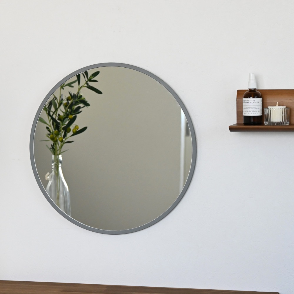 ミラー 鏡 丸い 壁掛けミラー 日本製 <br> ronda(ロンダ) 直径47cm <br>木枠 全7色