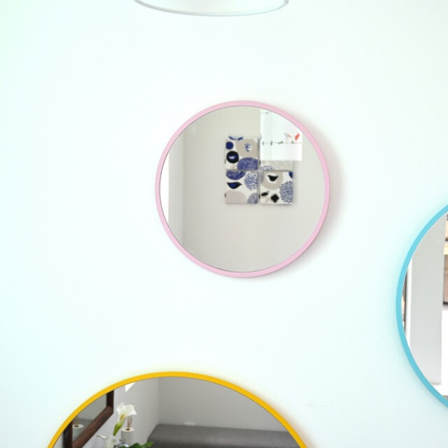 ミラー 鏡 丸い 壁掛けミラー 日本製 <br>ronda(ロンダ) 直径34cm <br>木枠 全7色