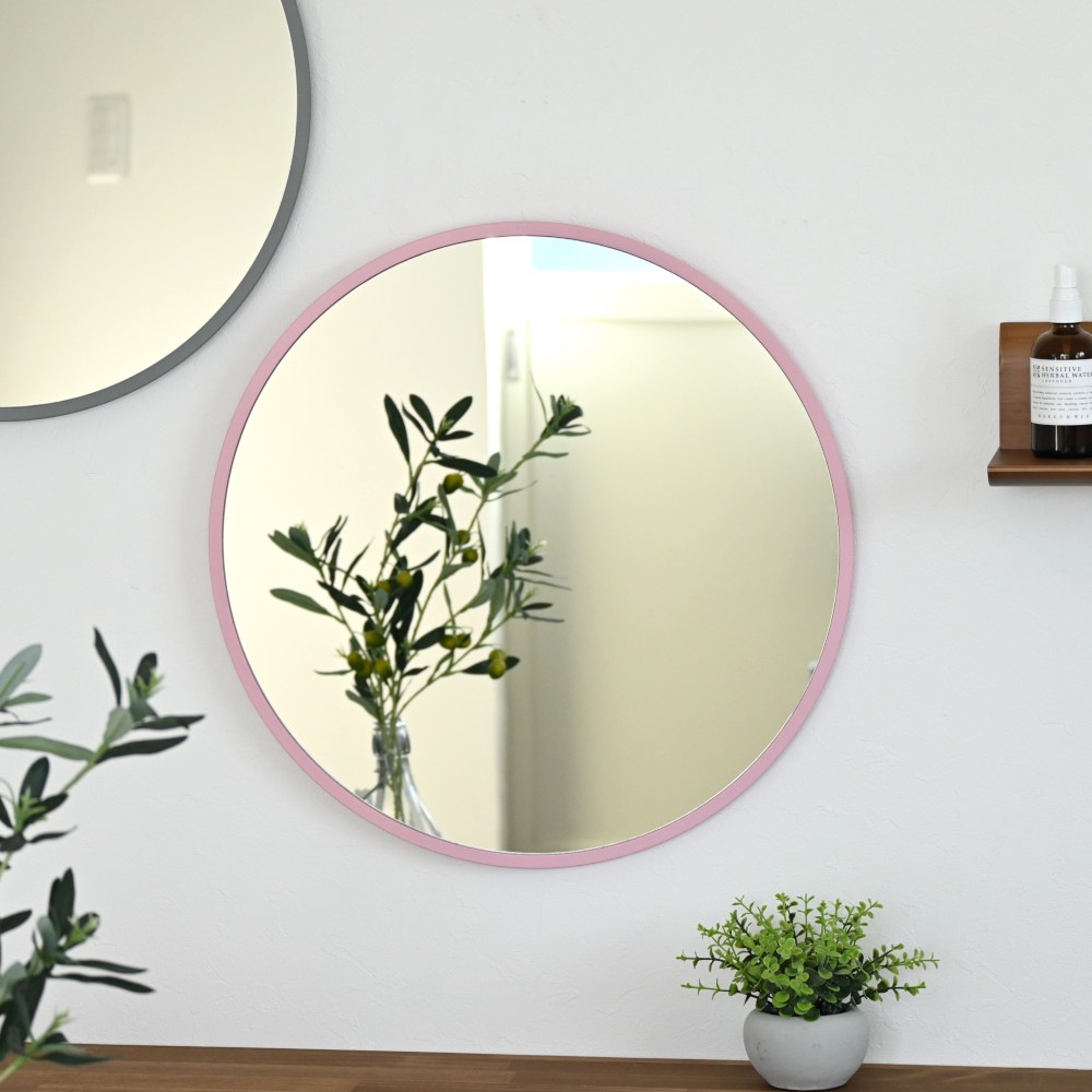 ミラー 鏡 丸い 壁掛けミラー 日本製 <br>ronda(ロンダ) 直径34cm <br>木枠 全7色