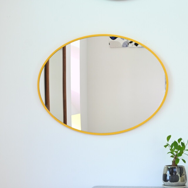 ミラー 鏡 丸い 壁掛けミラー 日本製<br>ronda (ロンダオーバル) 57×75cm<br>木枠 全7色