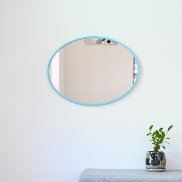 ミラー 鏡 丸い 壁掛けミラー 日本製<br>ronda (ロンダオーバル) 45×60cm<br>木枠 全7色