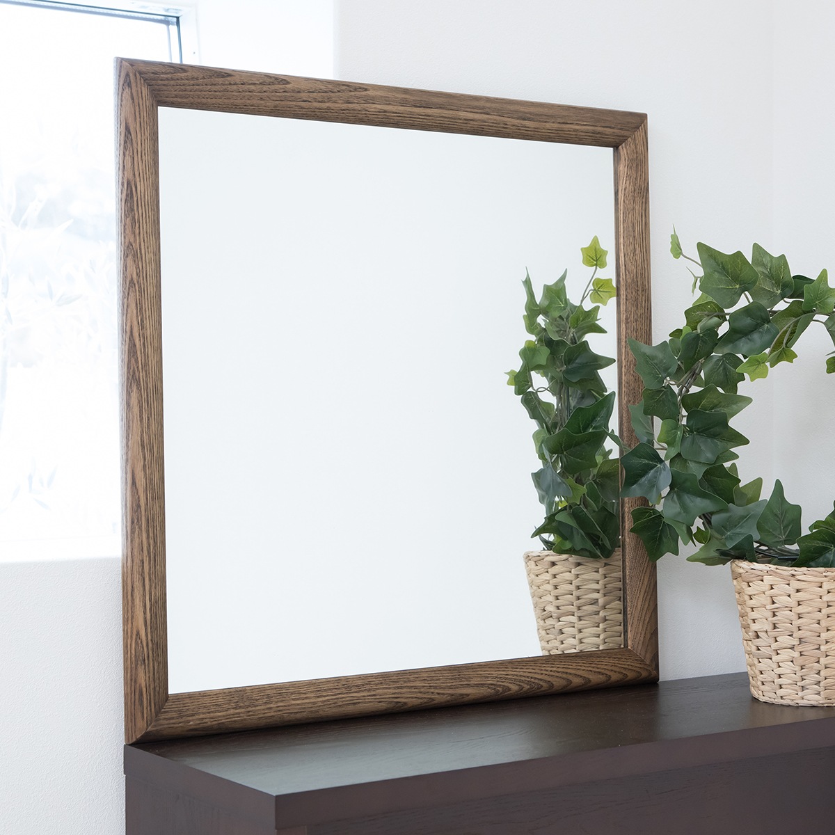 Arte (アルテ）55×55cm<br>ホワイトアッシュ材　全5色 壁掛けミラー 