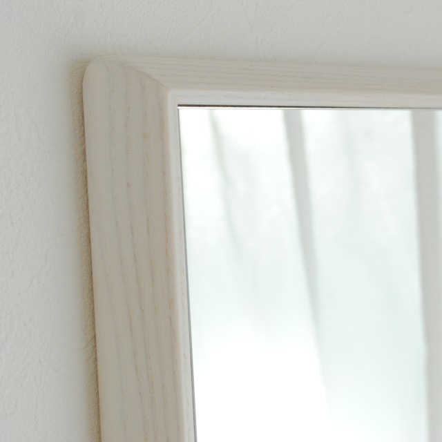 全身鏡 日本製 ウォールミラー <br>  Stella （ステラ）62×155cm ホワイトアッシュ<br>木枠 全4色 壁掛けミラー 立て掛け