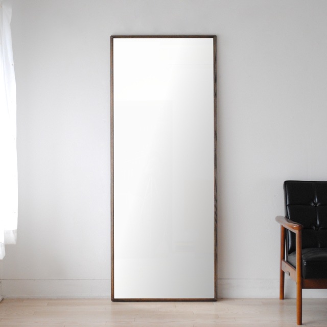 全身鏡 日本製 ウォールミラー <br>  Stella （ステラ）62×155cm ホワイトアッシュ<br>木枠 全4色 壁掛けミラー 立て掛け