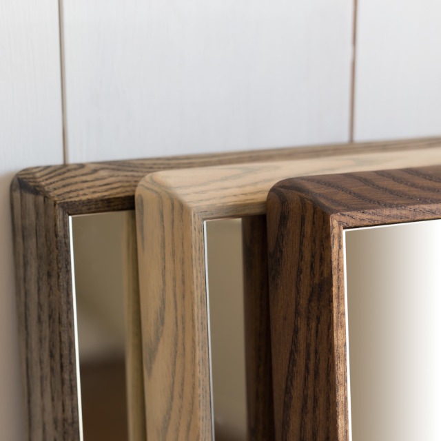 全身鏡 日本製 ウォールミラー <br>  Stella （ステラ）48×124cm ホワイトアッシュ<br>木枠 全4色 壁掛けミラー 立て掛け