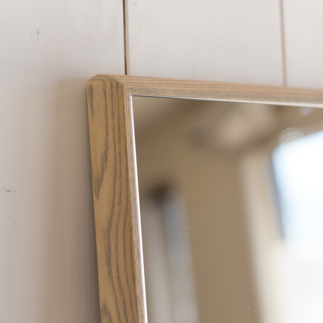 全身鏡 日本製 ウォールミラー <br>  Stella （ステラ）48×124cm ホワイトアッシュ<br>木枠 全4色 壁掛けミラー 立て掛け