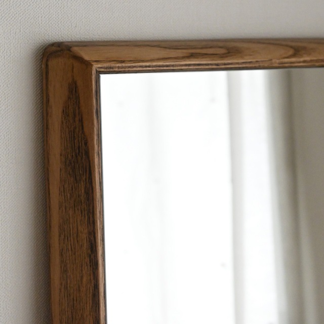 全身鏡 日本製 ウォールミラー <br>  Stella （ステラ）48×124cm ホワイトアッシュ<br>木枠 全4色 壁掛けミラー 立て掛け