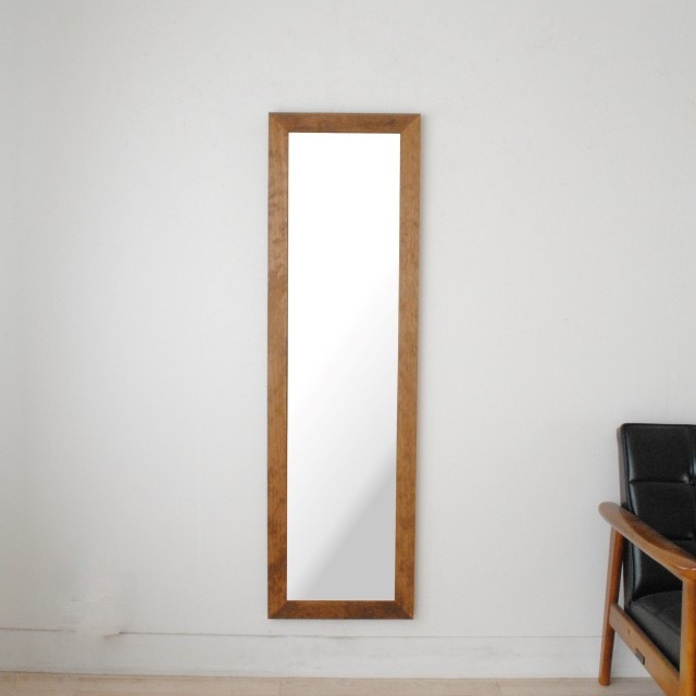 全身鏡 日本製  壁掛けミラー<br> leon（レオン）38×130㎝<br>全4色 木枠 ウォールミラー