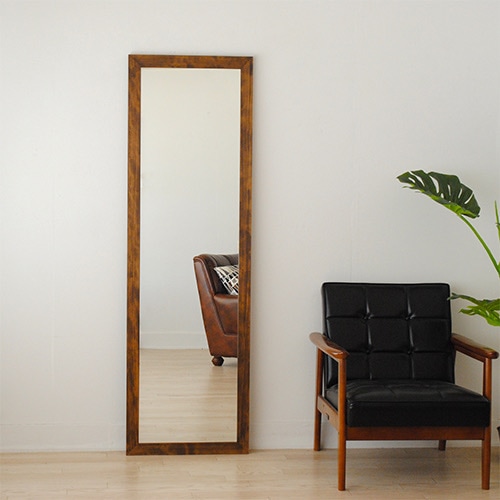 全身鏡 日本製  壁掛けミラー<br>leon（レオン）50×161㎝<br>全4色 木枠 ウォールミラー