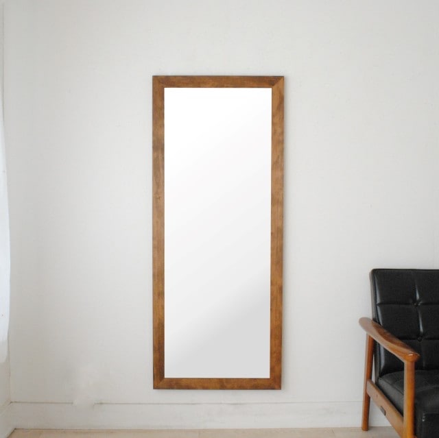 全身鏡 日本製  壁掛けミラー<br>leon（レオン）54×130㎝<br>全4色 木枠 ウォールミラー
