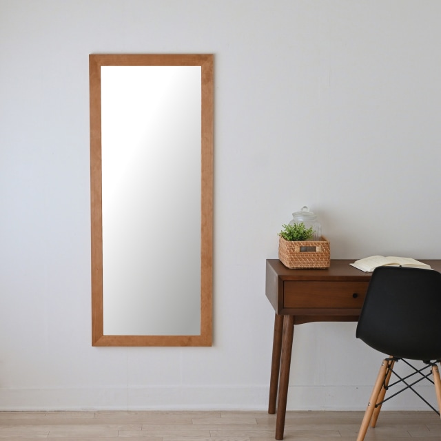 全身鏡 日本製  壁掛けミラー<br>leon（レオン）54×130㎝<br>全4色 木枠 ウォールミラー