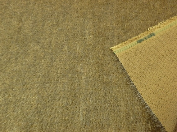 黒毛混ストレートモヘア　毛足1.1cm　マスタード　　SS21BH03