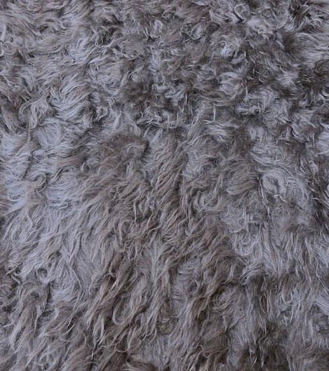 数量限定・EXロングカーリーモヘア　毛足5cm　スモークグレー　LT2512