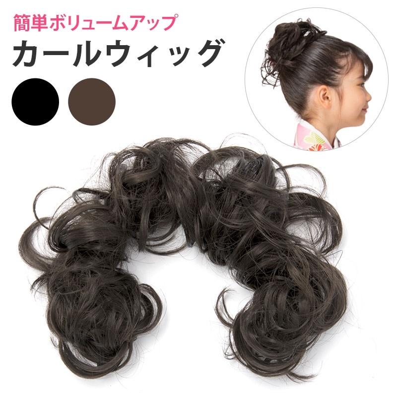 メール便可 つけ毛 ウィッグ カール ポイントウィッグ ゴムバンド入り