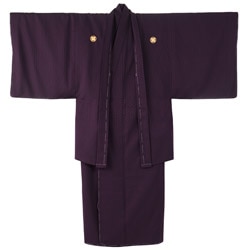 男物紋付 ポリエステル 濃紫 小花武田菱 中国製 | 男性和装,羽織・着物  