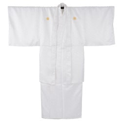 男物紋付 ポリエステル 白 菊菱 中国製 | 男性和装,羽織・着物・袴