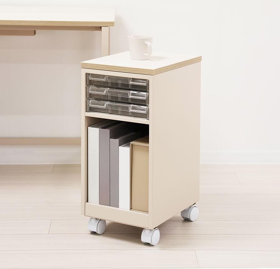 天板付クリアケースワゴン