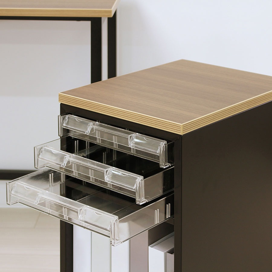 天板付クリアケースワゴン