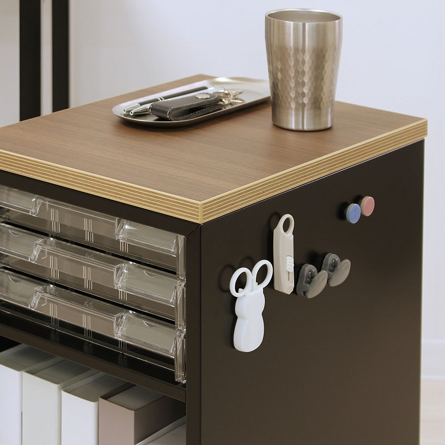 天板付クリアケースワゴン